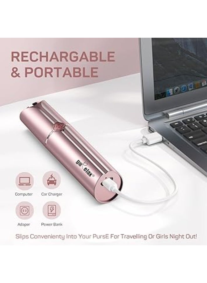 جوريلاتكس أداة إزالة شعر الوجه للنساء، شفرات ماكينة حلاقة كهربائية للوجه والذقن والشفة العليا والشعر الخفيف تتضمن 2 × رؤوس بديلة، ماكينة حلاقة للنساء - Image 2